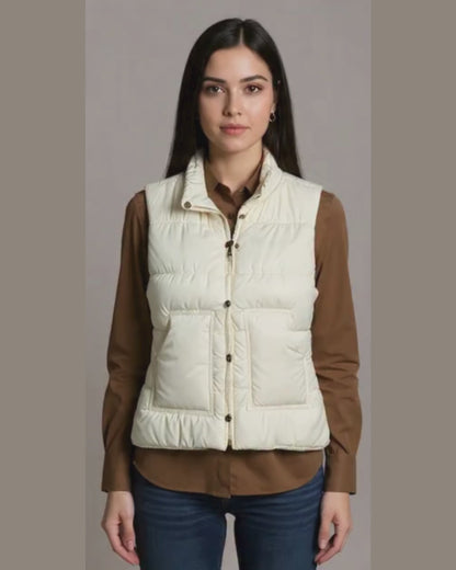 CHALECO CORTO CON BOLSILLOS