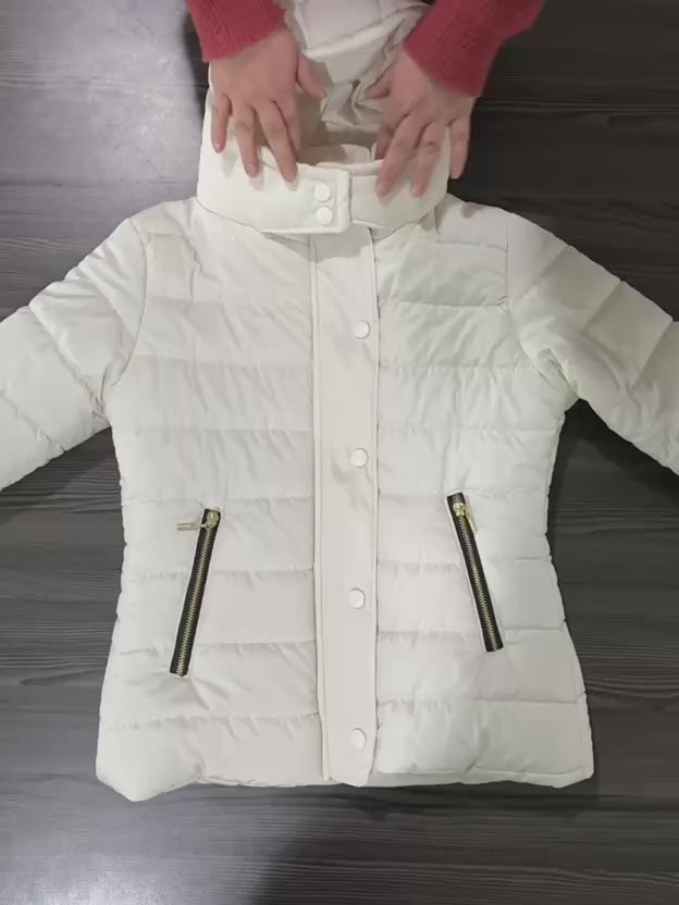 Chaqueta corta acolchada marfil royal para mujer INOLVIDABLE
